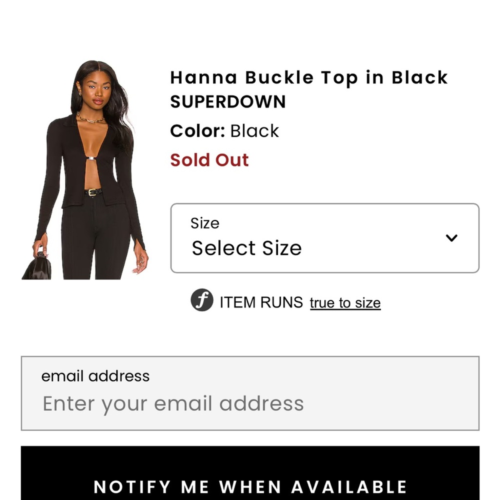 Superdown Hanna Buckle Top in Black